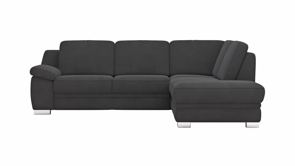 Ecksofa Tavira - 2,5-Sitzer mit Ecke rechts, Stoff, Anthrazit