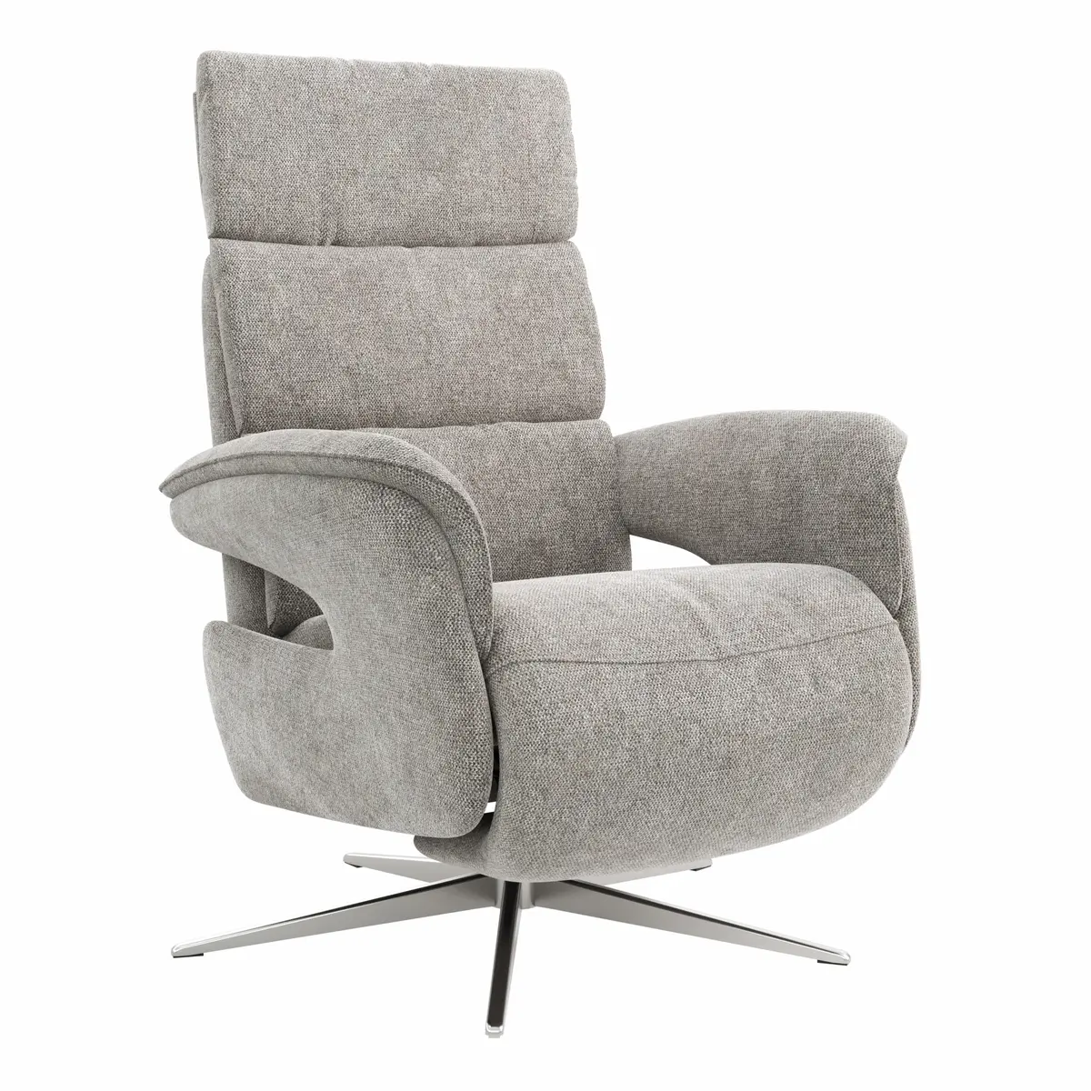 Relaxsessel Amila - Größe M, inkl. Relaxfunktion und Kopfteilverstellung, Stoff, Grau