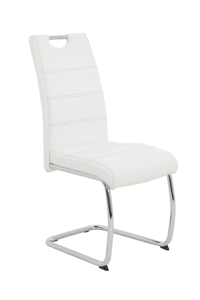 Freischwinger - Kunstleder, Weiß