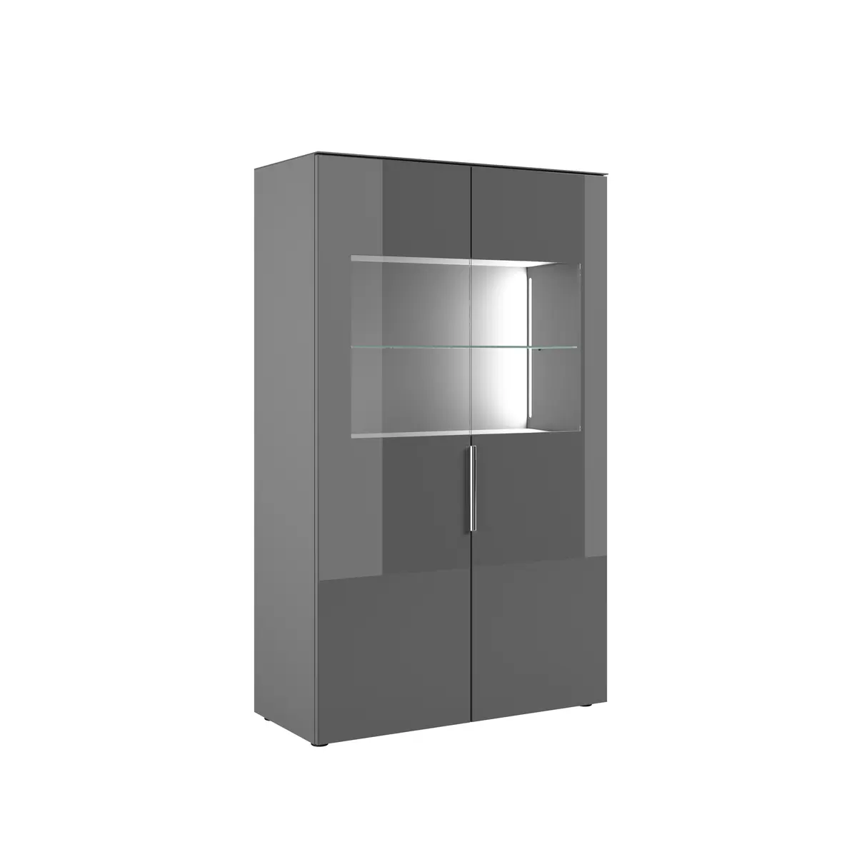 Vitrine- inkl. LED-Beleuchtung, Anthrazit