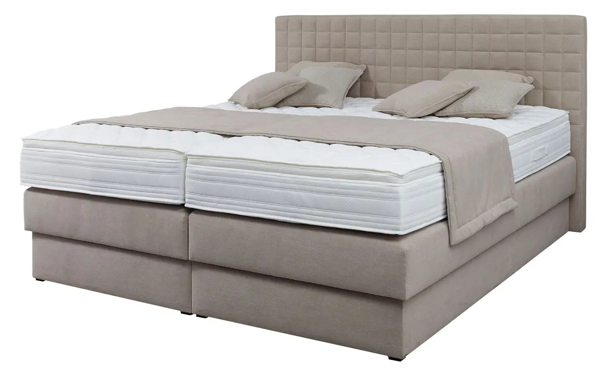 Boxspringbett - Liegefläche ca. 180x200 cm, Stoff, Braun