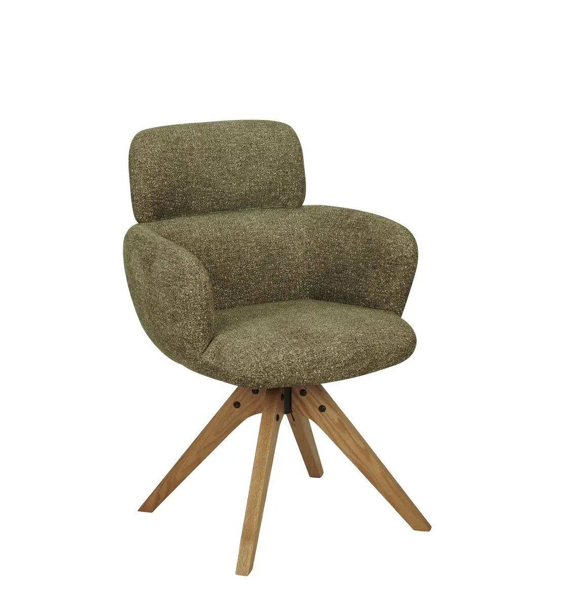 Armlehnstuhl MANJA - drehbar, Stoff, Braun