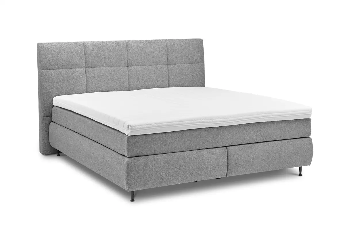  Boxspringbett ALICA- Liegefläche ca. 180x200 cm, Stoff, Grau	