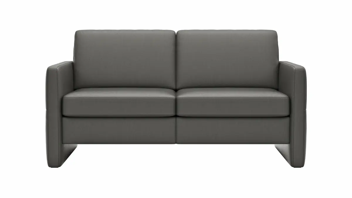 Sofa Arima - 2-Sitzer, Leder, Anthrazit