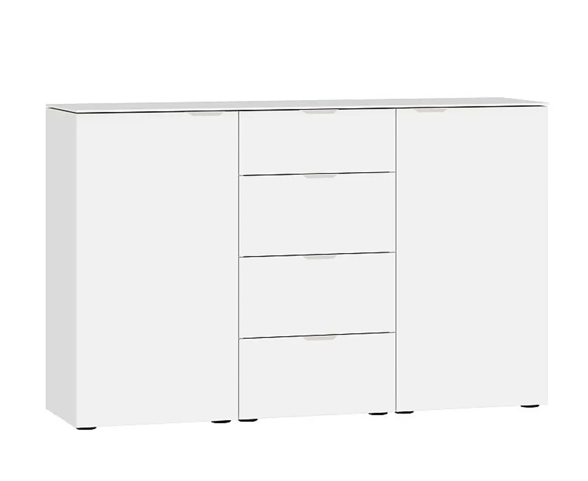 Kommode JOIN IT- Glas, Cremeweiß, Weiß