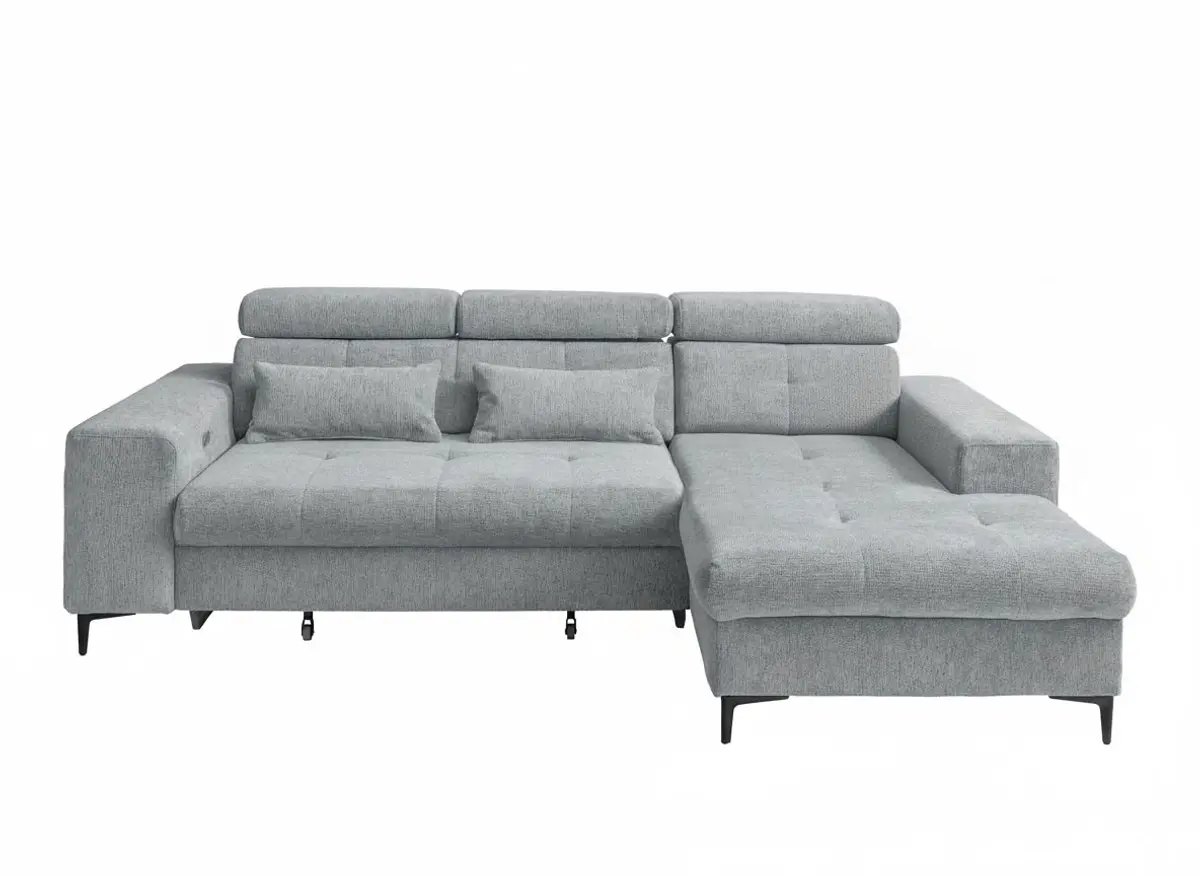 Ecksofa - Longchair links mit 2-Sitzer, Sitzvorzug motorisch, Stoff, Mint