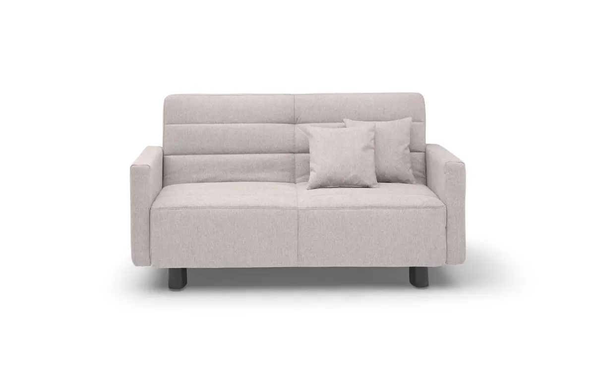 Funktionssofa EASY Optik D - 2-Sitzer, 140 cm inkl. Schlaffunktion, Stoff, Hellgrau