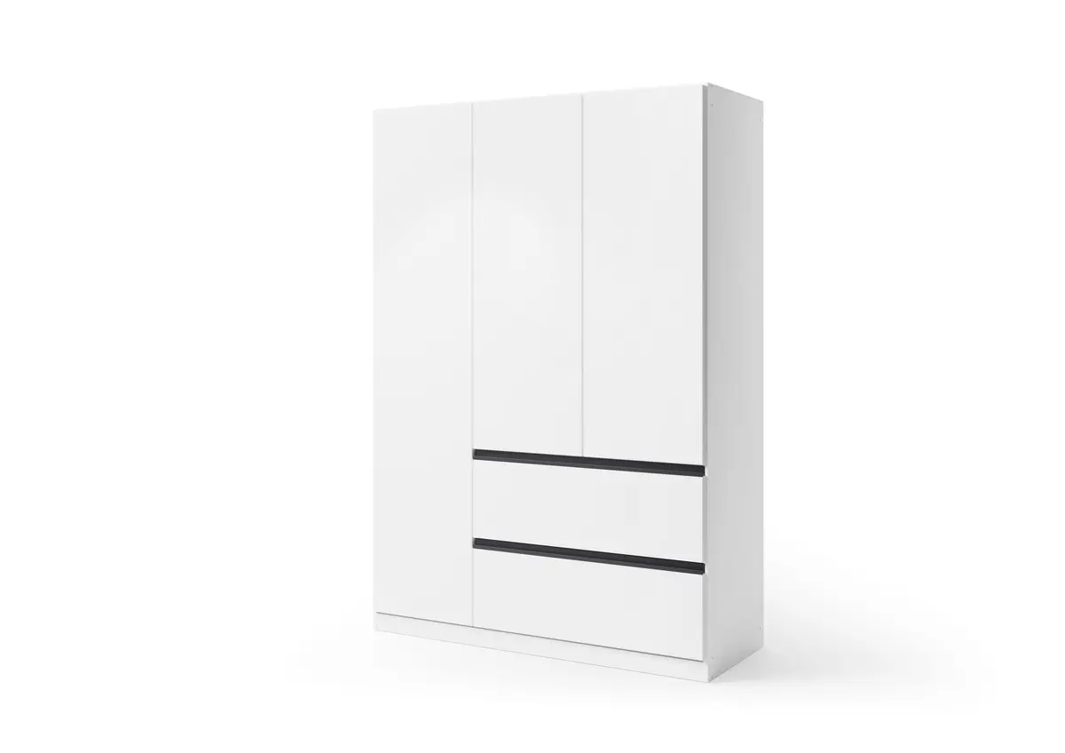 Drehtürenschrank RASA- B ca. 136 cm, Weiß