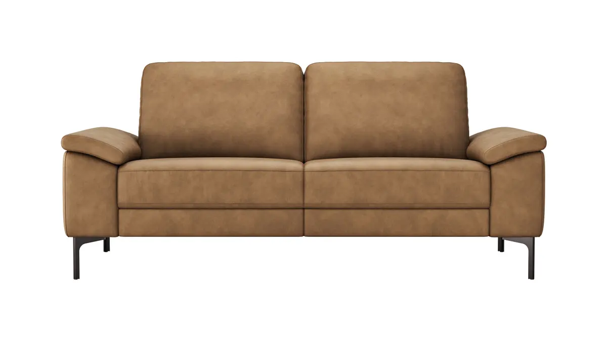 Sofa Anna - 3-Sitzer inkl. Relaxfunktion (motorisch), Leder, Cognac