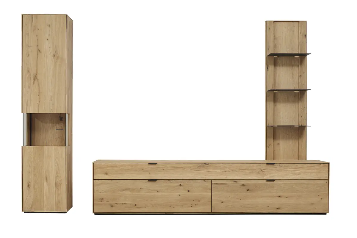 Wohnwand Tucson - Wildeiche massiv