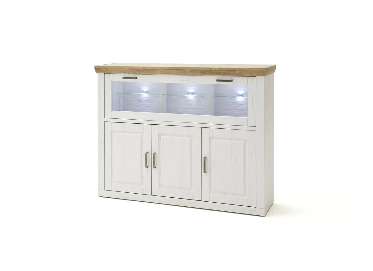 Highboard - mit Beleuchtung, Pinie Nachbildung