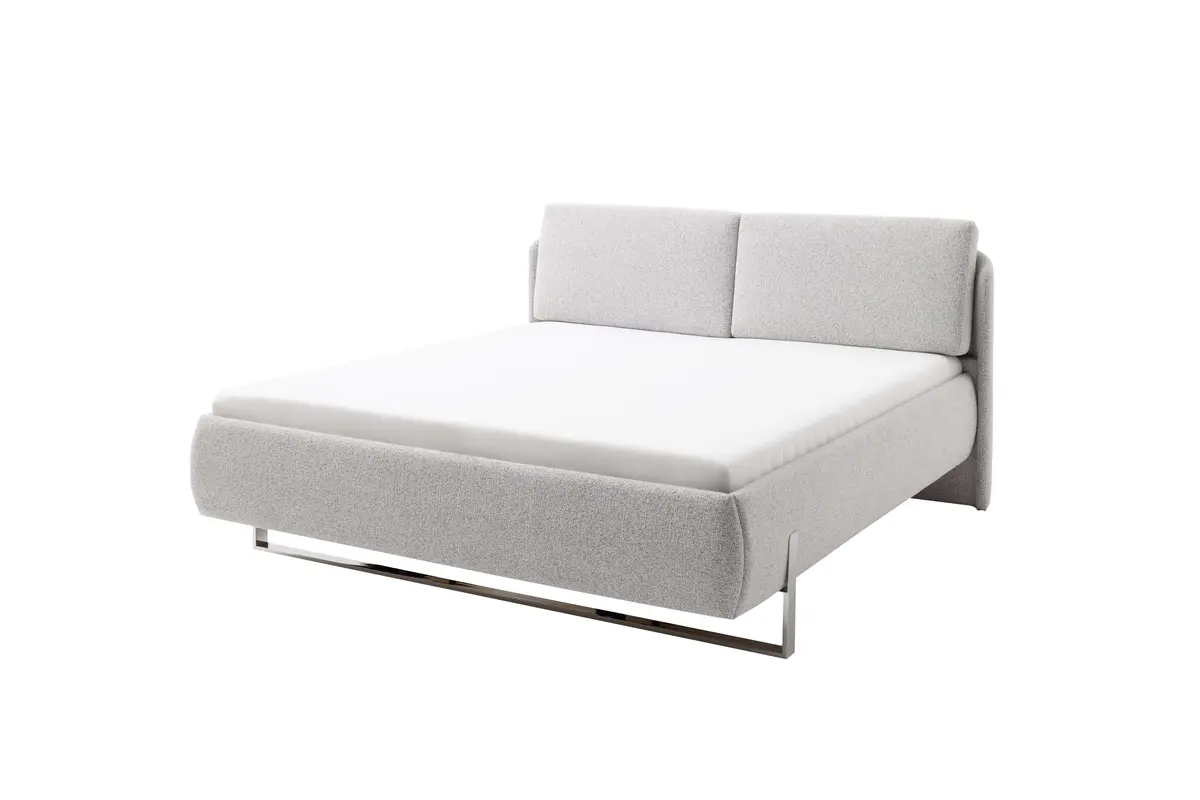 Polsterbett - Liegefläche ca. 180x200 cm, Stoff, Hellgrau