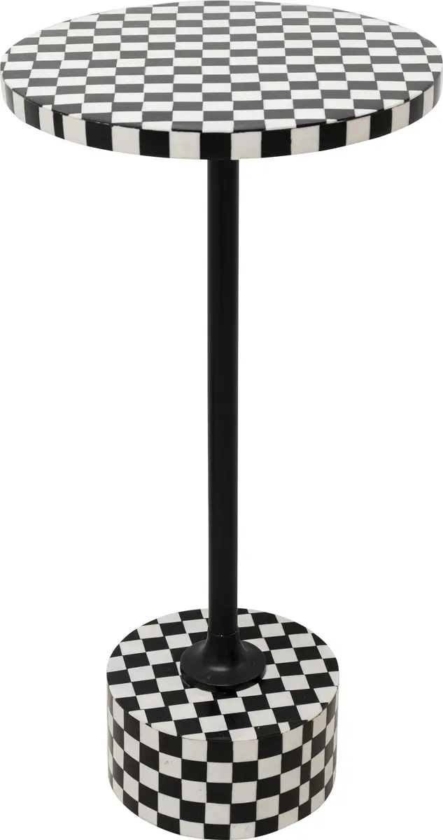Beistelltisch- DH ca. 25x50 cm, Schwarz, Weiß, Stahl, Schwarz
