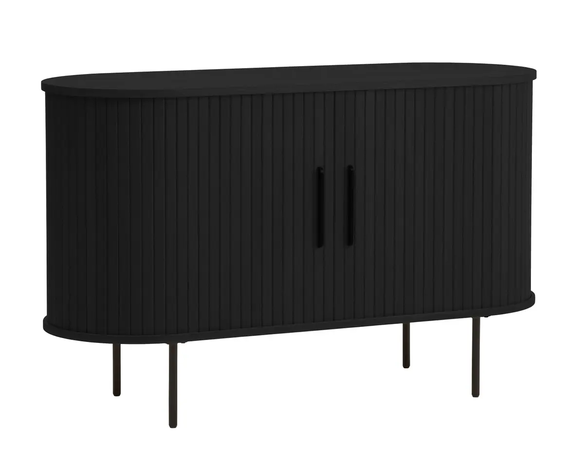Sideboard - B ca. 120 cm, Eiche Furnier, Schwarz