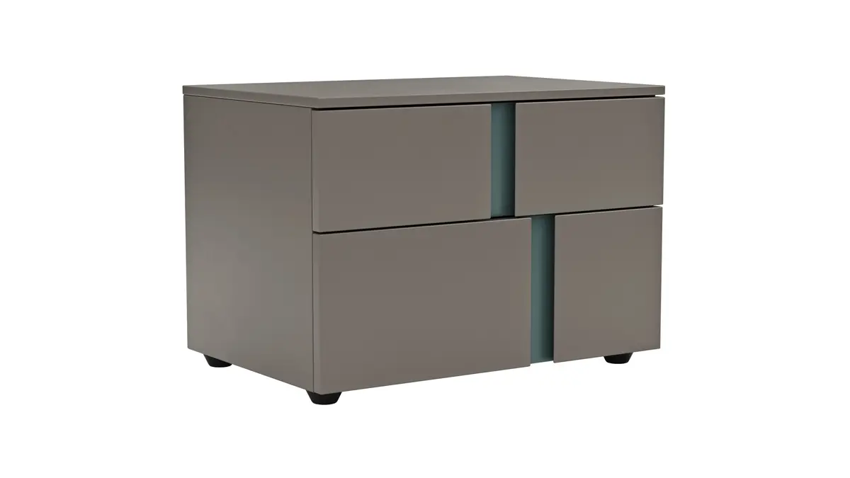 Nachttisch Loretto - Lack matt, Steingrau