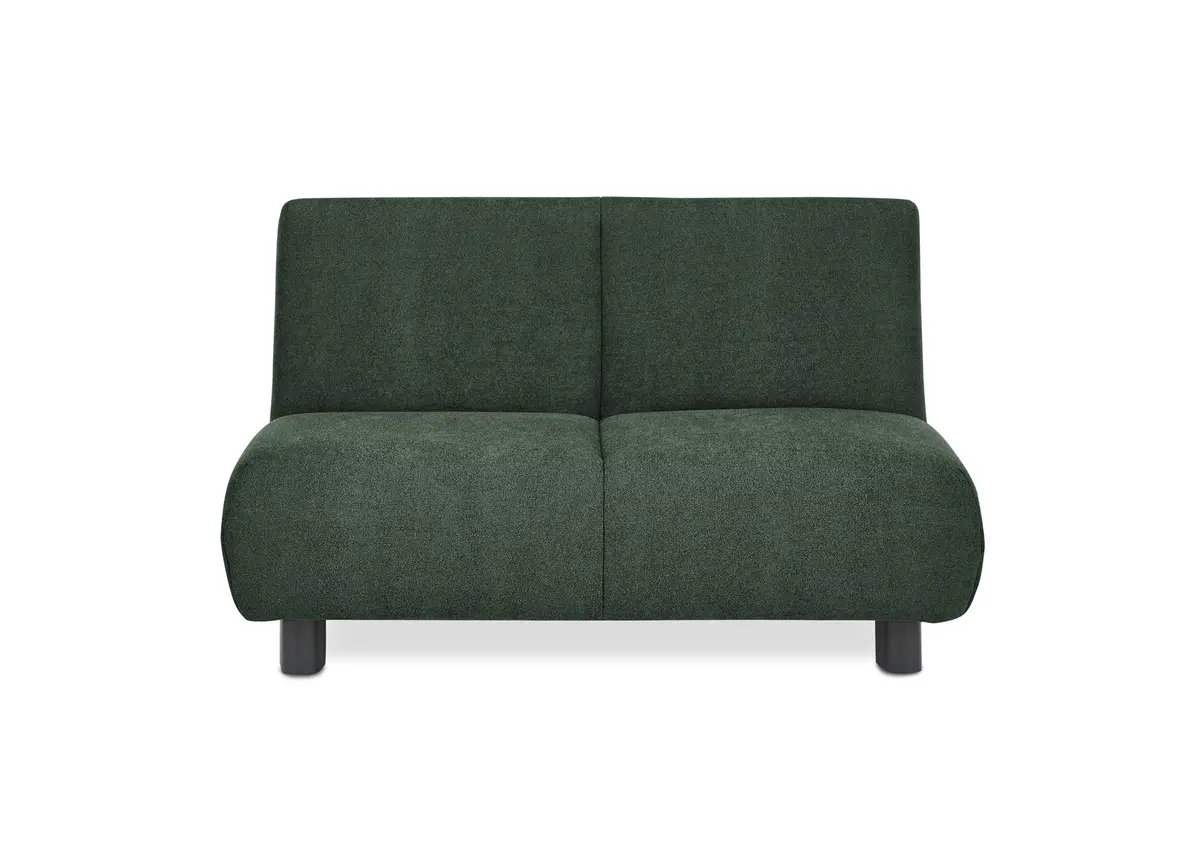  Faltsofa EBBY - 2-Sitzer ohne Armlehne, 140 cm inkl. Schlaffunktion, Stoff, Dunkelgrün
