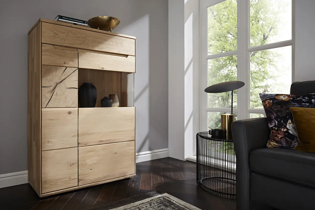 Highboard Amora - Wildeiche massiv bianco