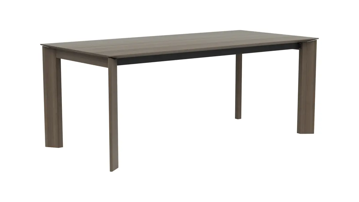 Esstisch Saratoga - ausziehbar, LB ca. 200x95 cm, Buche massiv, silbergrau geölt