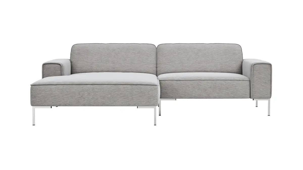 Ecksofa Morten - Longchair links, 1,5-Sitzer, Stoff, Natur