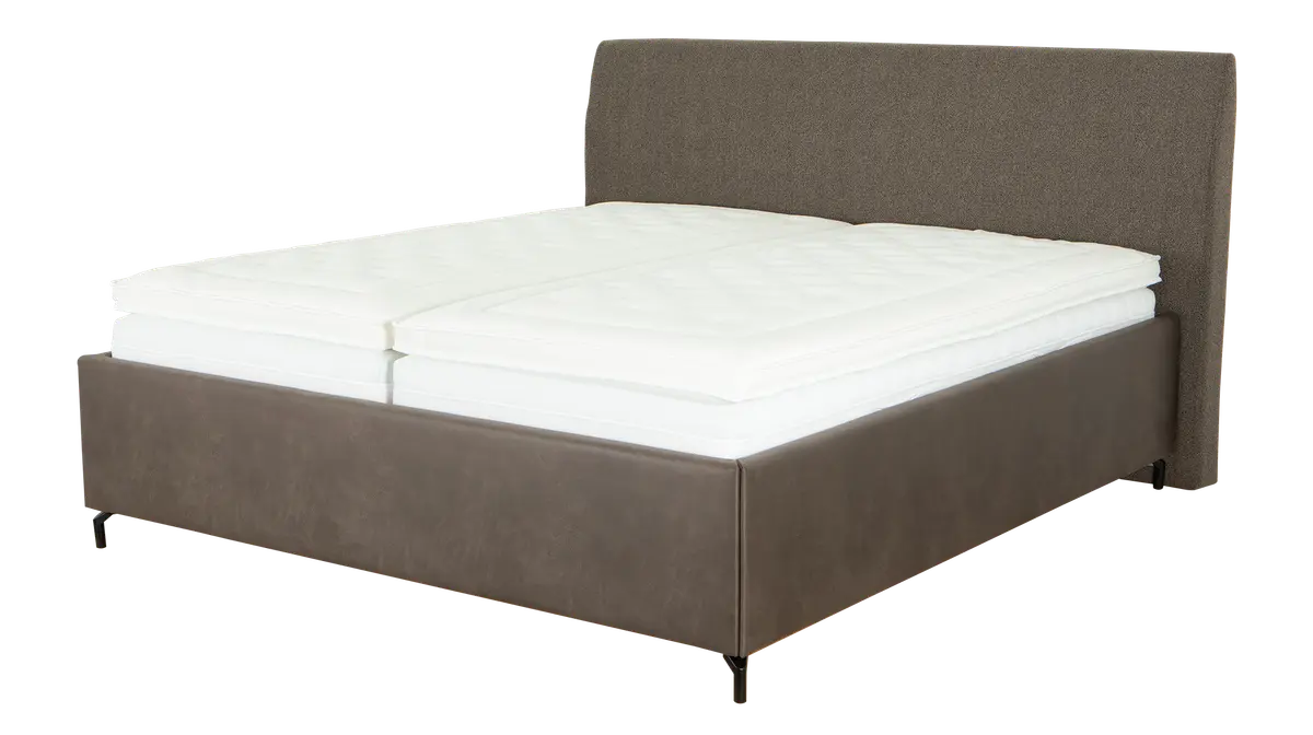 Polsterbett, Liegefläche ca. 180 x 200 cm, Stoff, Braun