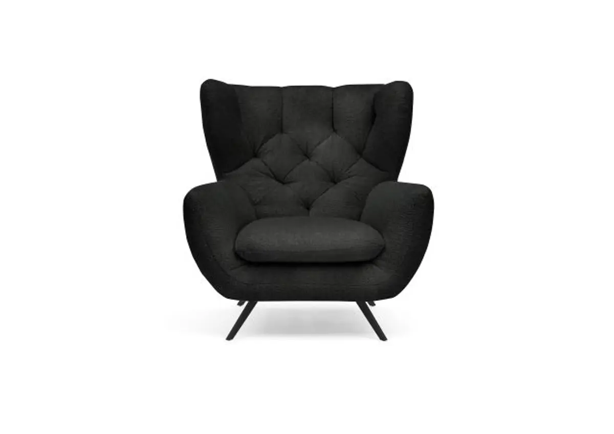 Sessel CHIRA - Stoff, Schwarz