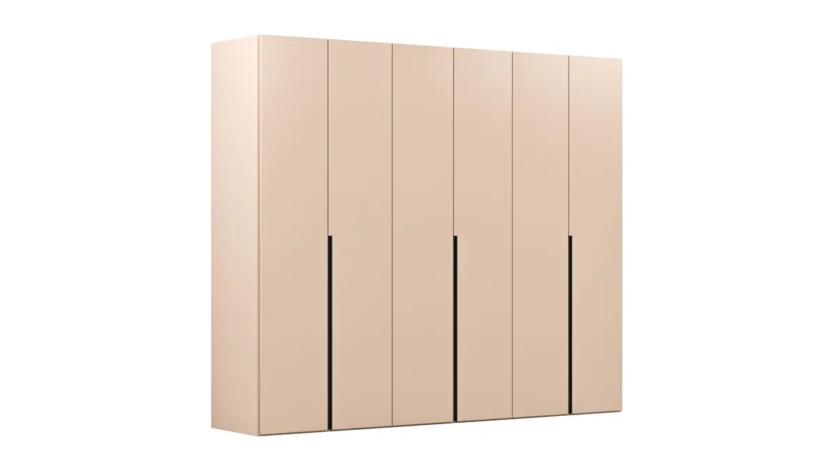 Drehtürenschrank Loretto - B ca. 280 cm, Lack matt, Sand