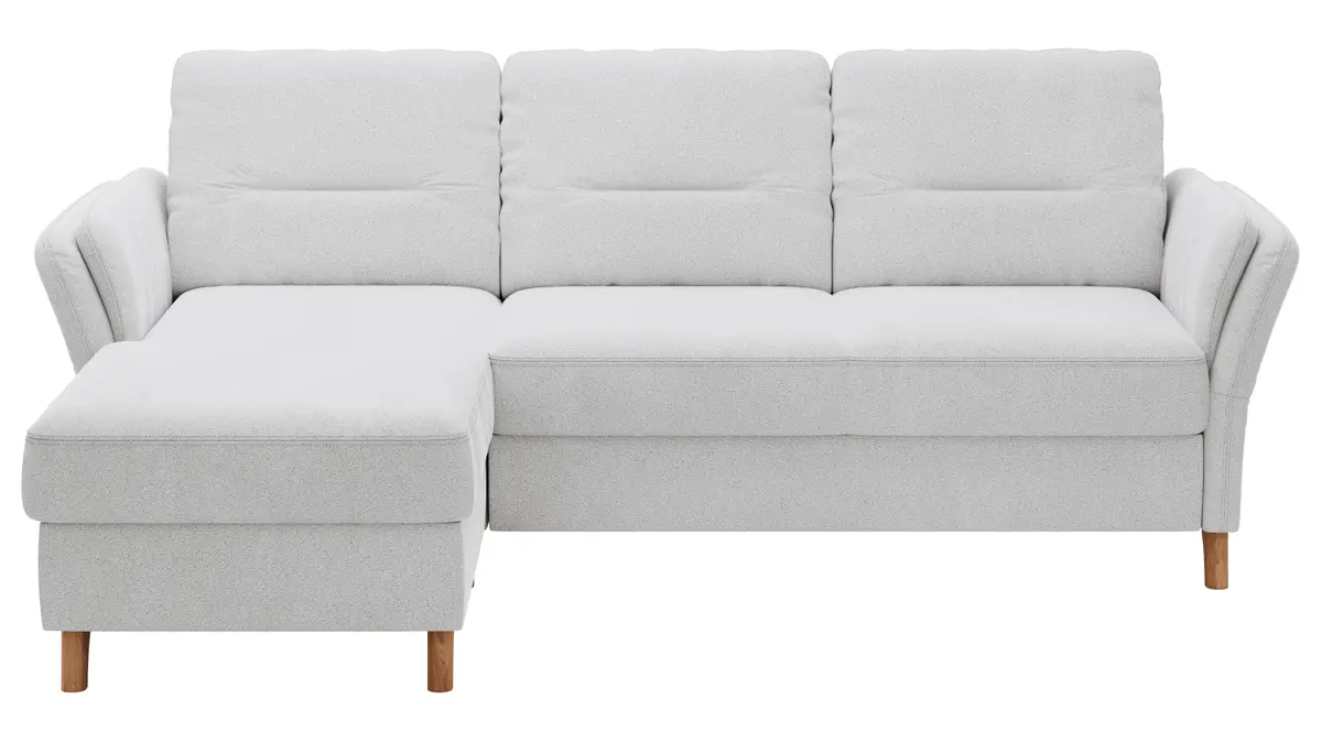Ecksofa Vayra - Longchair links mit 2,5-Sitzer rechts, Stoff, Offwhite