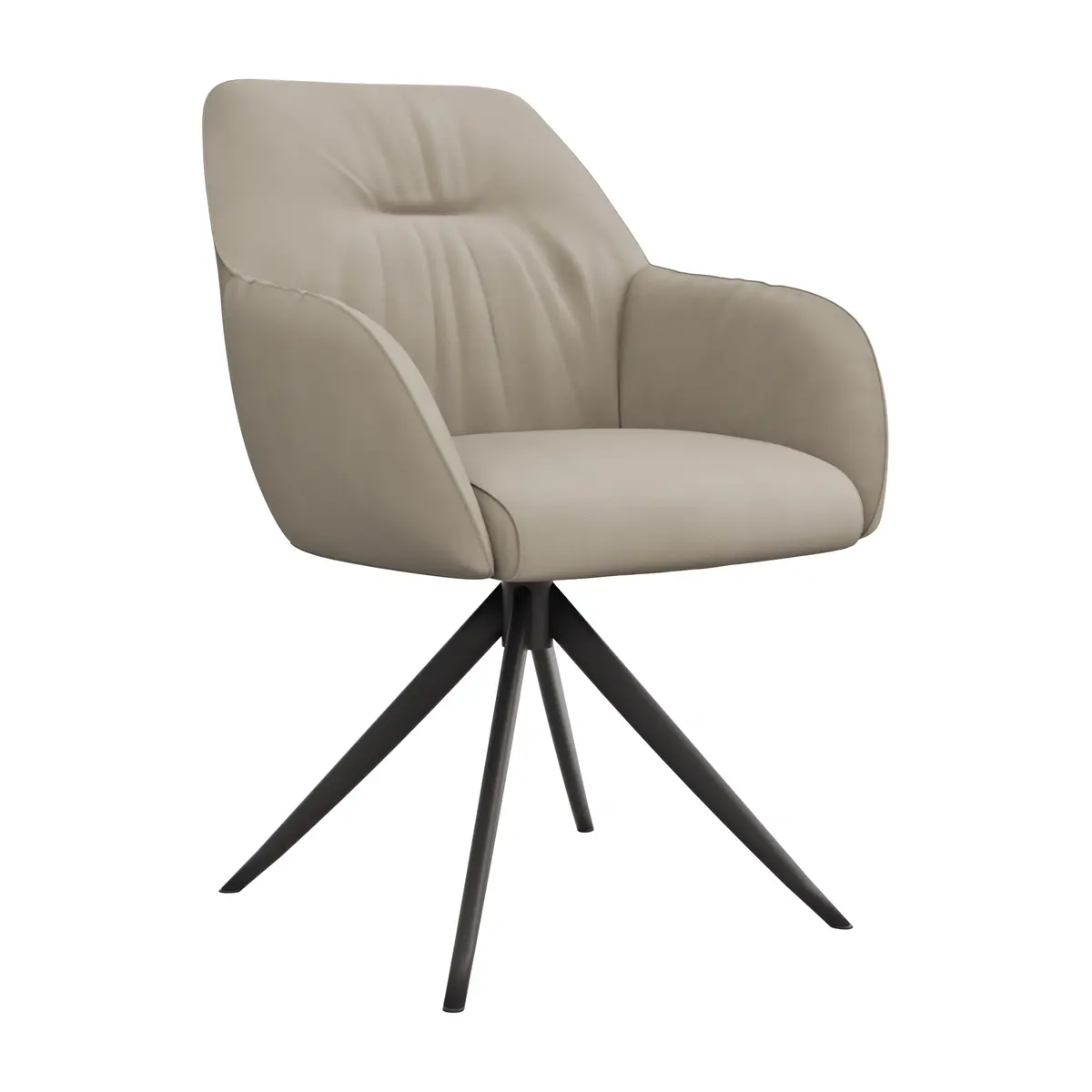 Armlehnstuhl Noli - drehbar, Leder, Limone