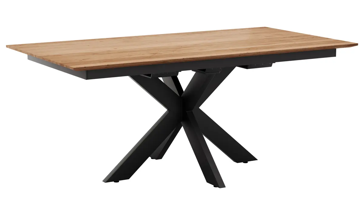 Esstisch Liora - ausziehbar, LB ca. 180x95 cm, Wildeiche massiv, natur geölt