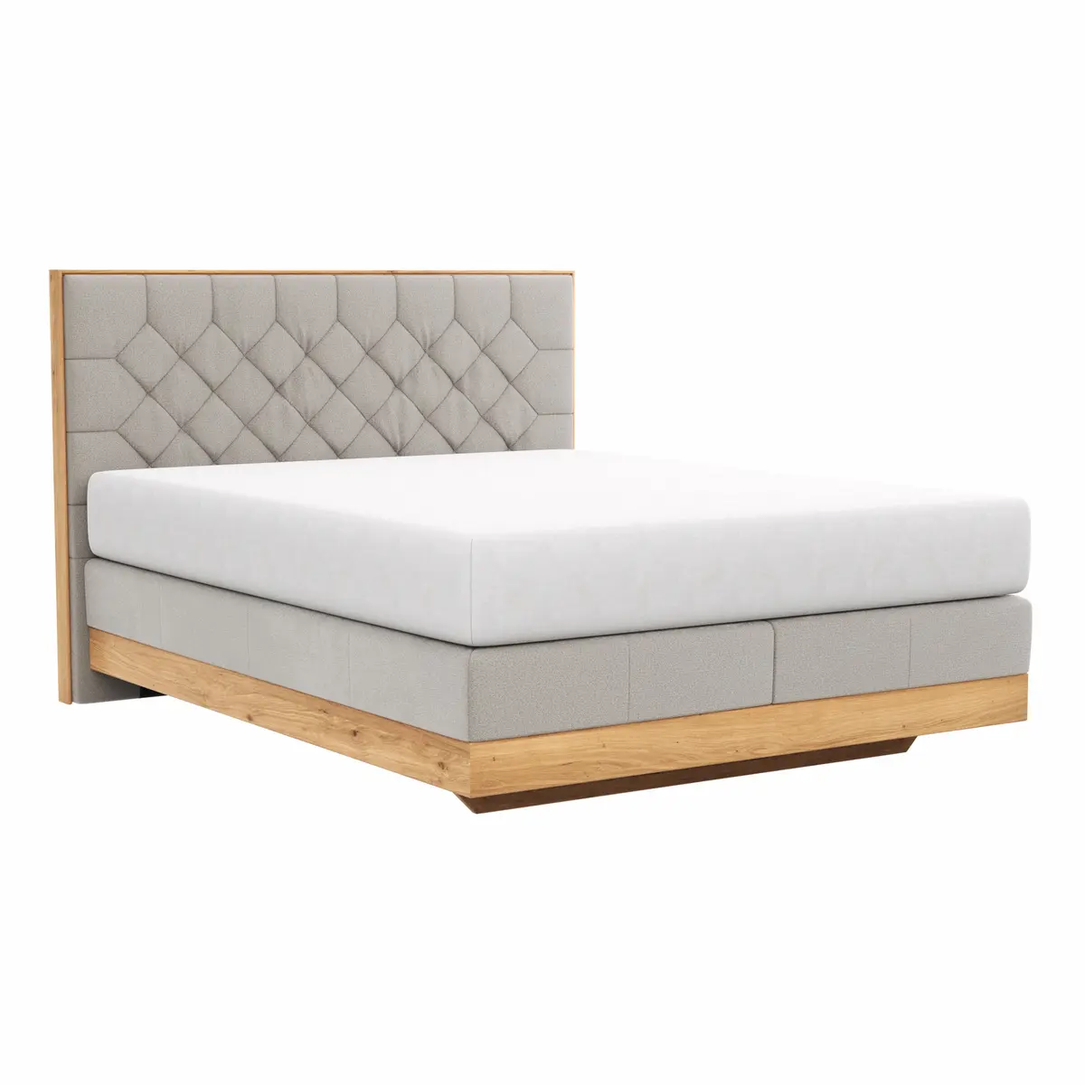 Boxspringbett Alpin Luxe - Liegefläche ca. 160x200 cm, Stoff, Graubeige