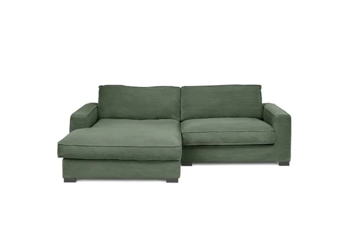 Ecksofa - Ecke links, 2-Sitzer, Stoff, Grün