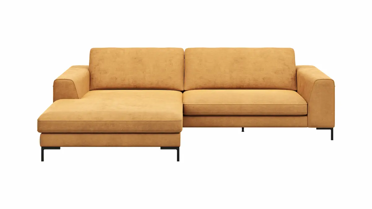 Ecksofa Solano - Longchair Links mit 1,75-Sitzer, Stoff, Mango