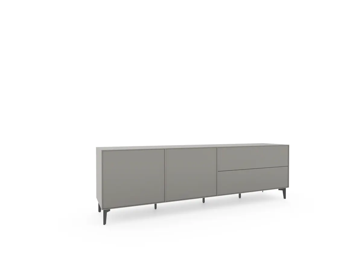 Sideboard Casello - BHT ca. 225x74x47 cm, Lack Matt, Kristallgrau