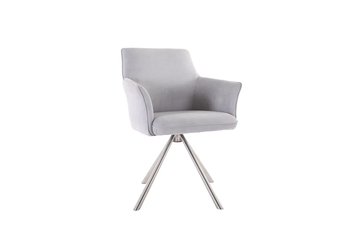 Armlehnstuhl MIREIA - drehbar, Stoff, Hellgrau