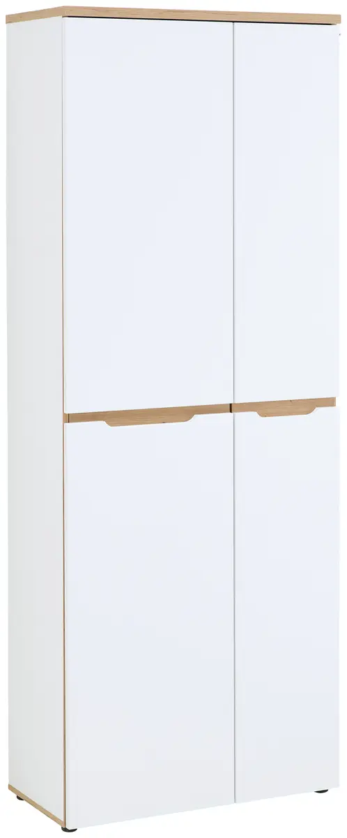 Büroschrank - B ca. 75 cm, Weiß, Artisan Eiche Nachbildung