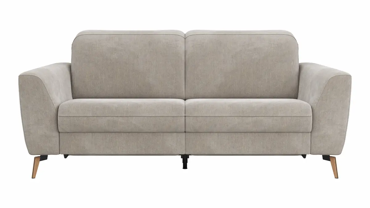 Sofa Tulsa KV - 2,5-Sitzer, inkl. Relaxfunktion und Kopfteilverstellung (motorisch), Stoff, Graubeige