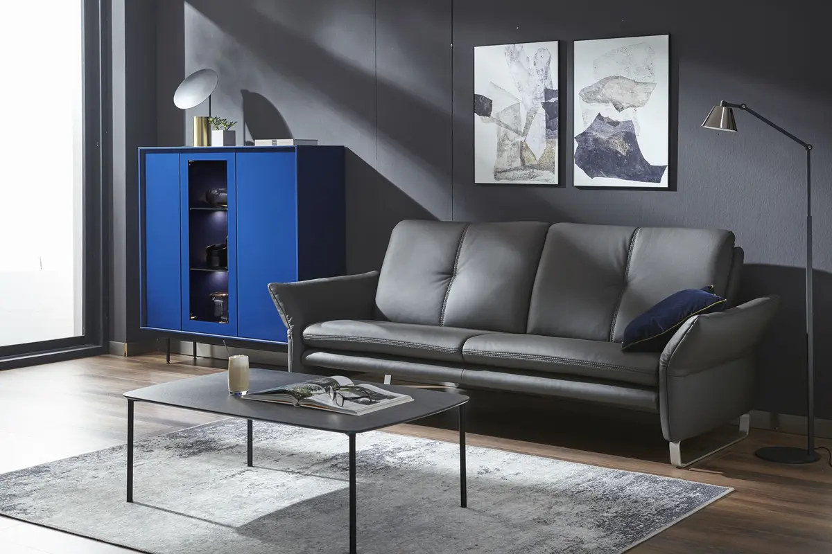 Couchtisch Combra - LBH ca. 110x70x38 cm, Keramik, Anthrazit