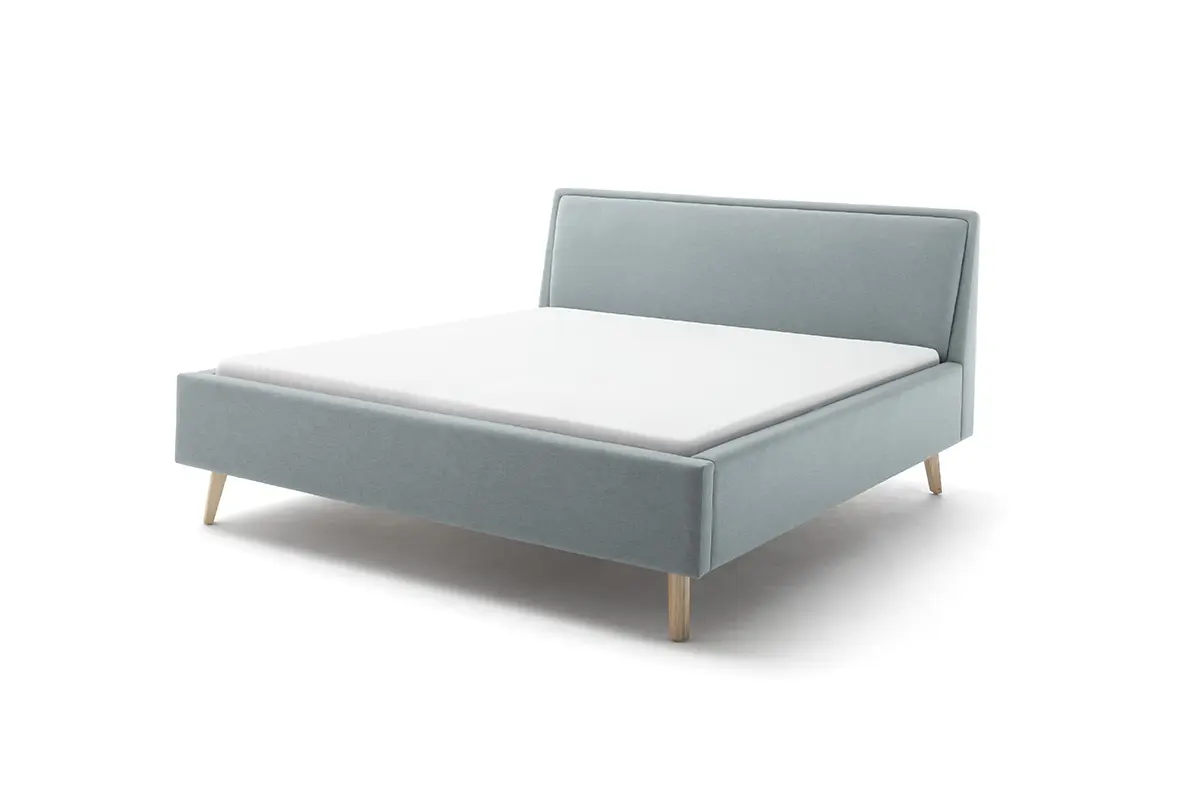 Polsterbett - Liegefläche ca. 140x200 cm, Stoff, Eisblau