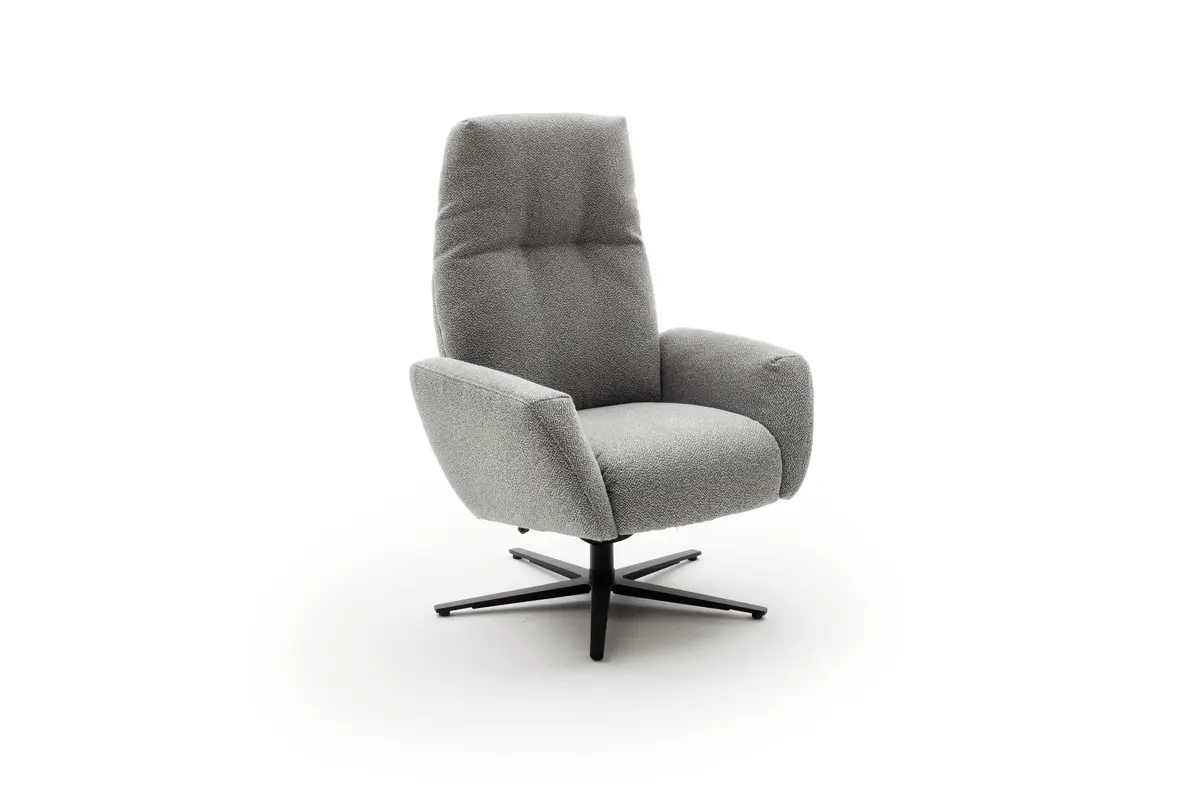 Einzelsessel Terni - Relaxfunktion, Sternfuss, Stoff, Hellblau