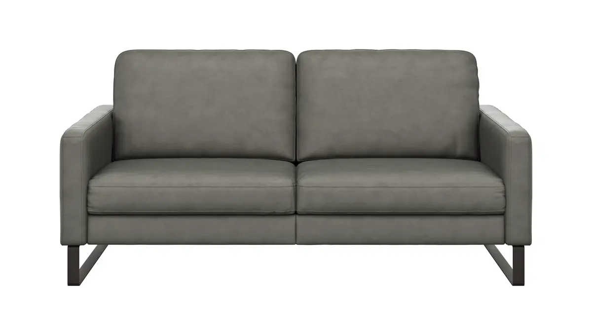 Sofa Enna - 3-Sitzer, Leder, Grau