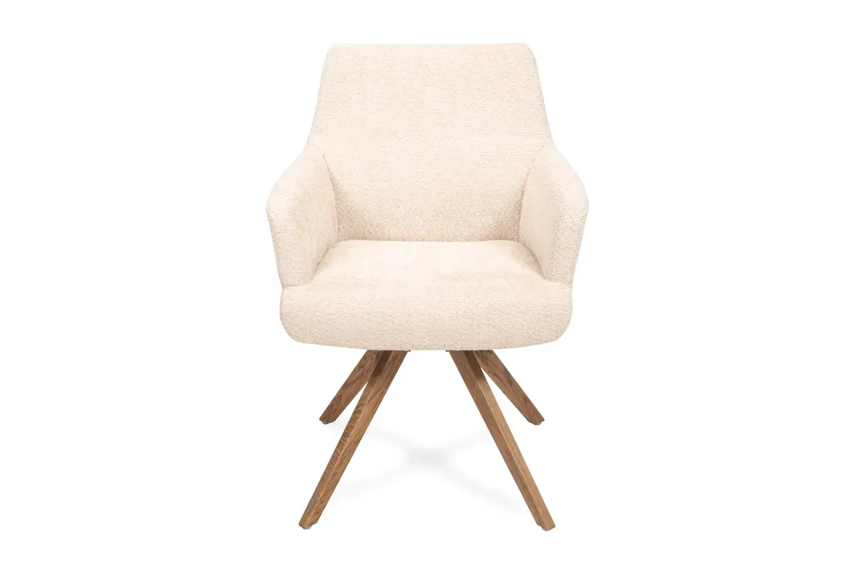 Armlehnstuhl - drehbar, Stoff, Beige