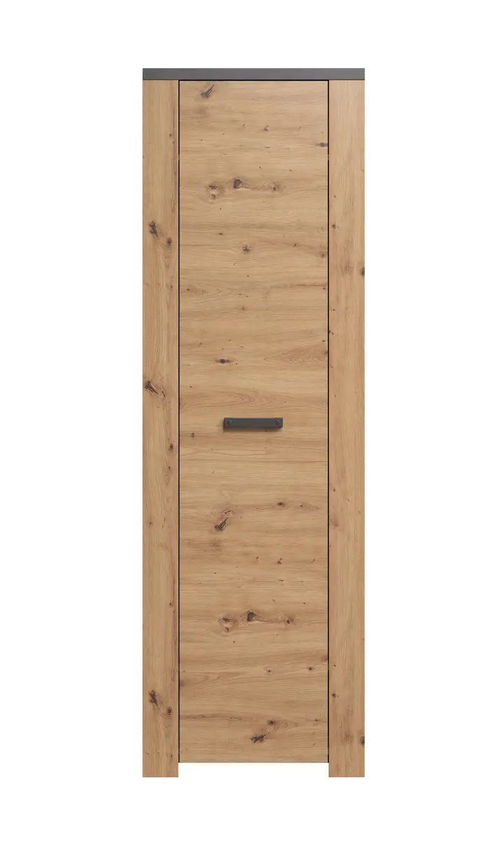 Garderobenschrank - Eiche Dekor, Anthrazit