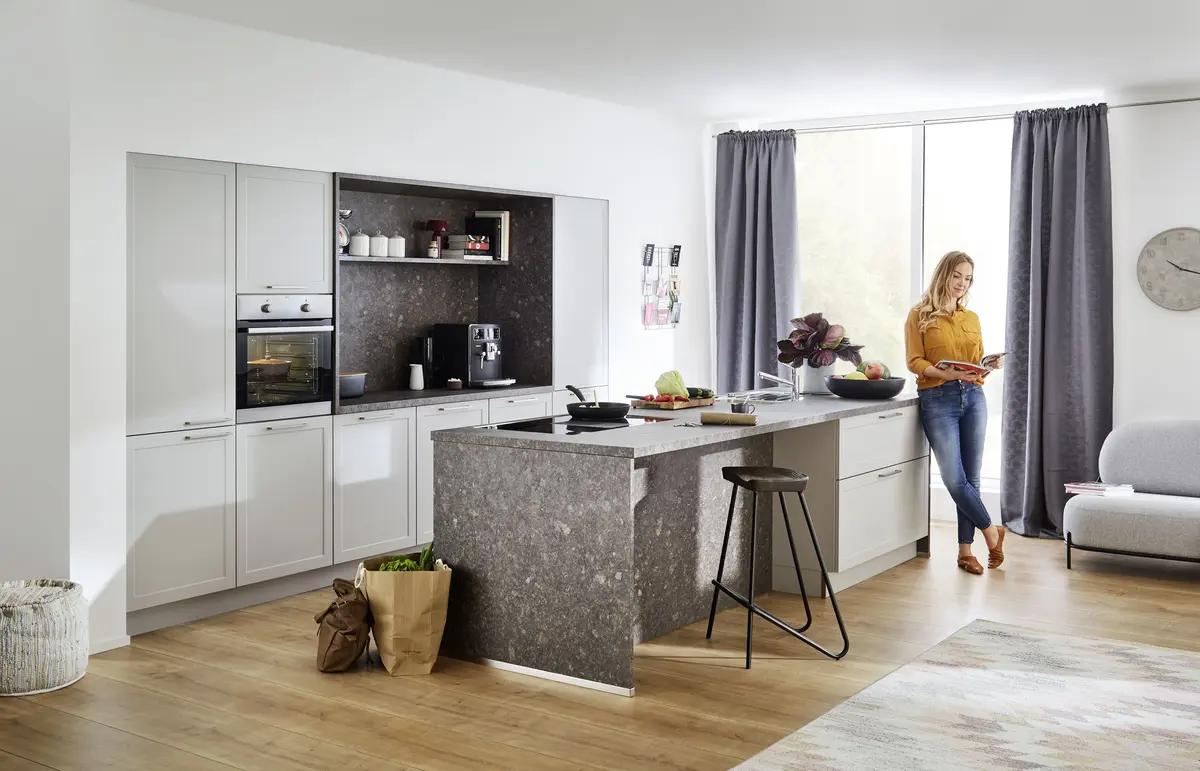 Inselküche 43.210 1 421, Platingrau