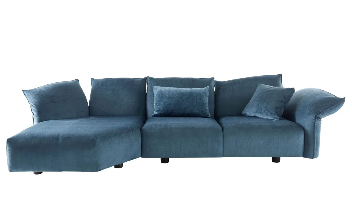 Ecksofa Motone - Trapezsofa links, 2,5-Sitzer, Stoff, Türkis