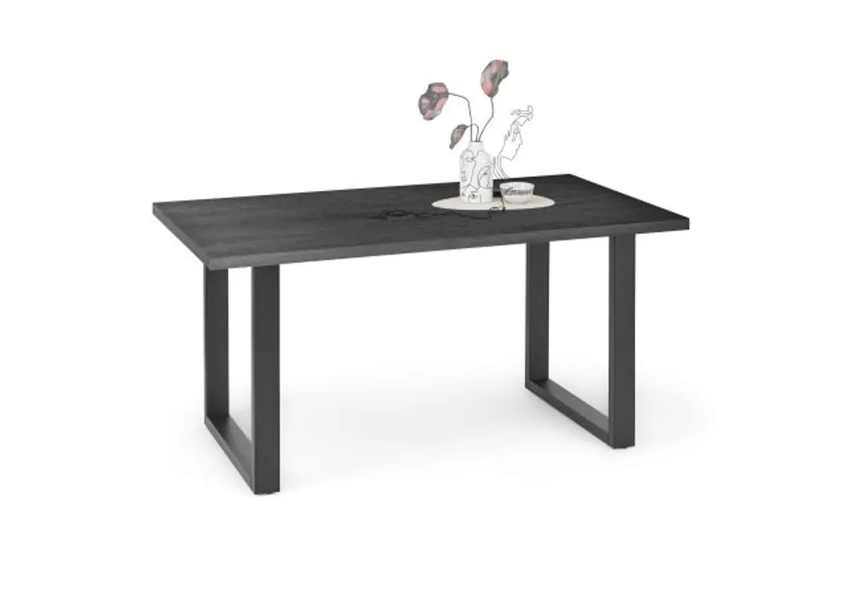 Esstisch - LB ca. 160x90 cm, Schwarzstahl, Schwarz