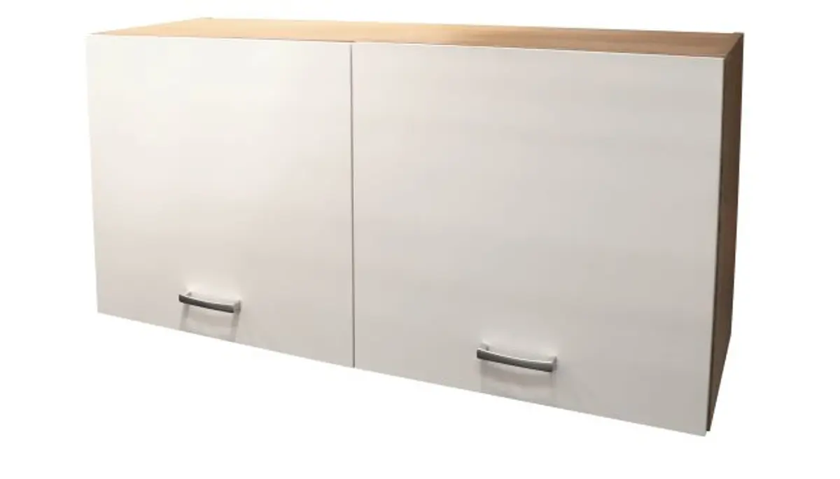 Hängeschrank- B ca. 100 cm, Eiche Dekor, Weiß, Matt