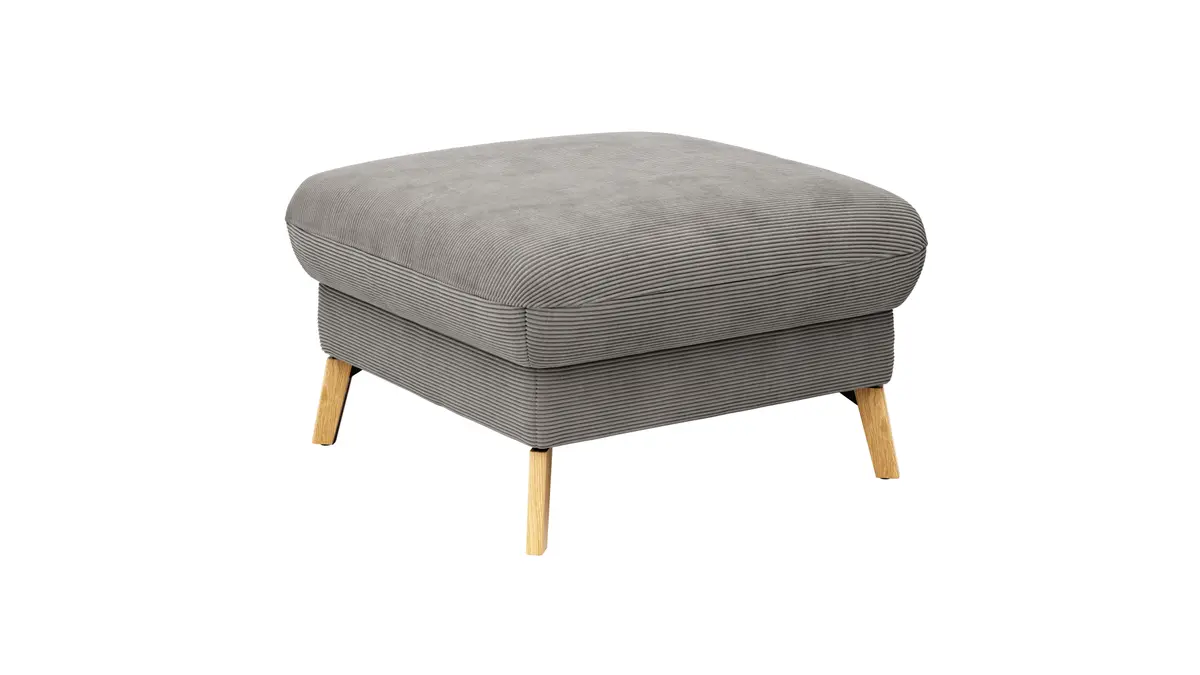 Hocker Maryville - LB ca. 74x74 cm, Stoff, Grau