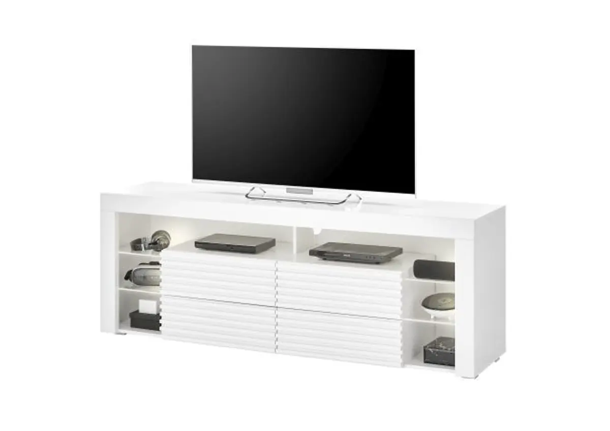 TV-Lowboard - mit Beleuchtung, B ca. 179 cm, Weiß