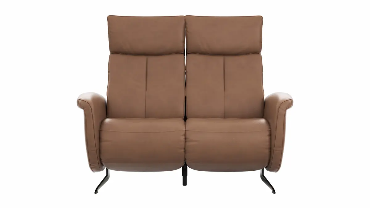 Sofa Sitz.Konzept Sofa - 2-Sitzer inkl. Relaxfunktion (motorisch) und Kopfteilverstellung, Leder, Cognac