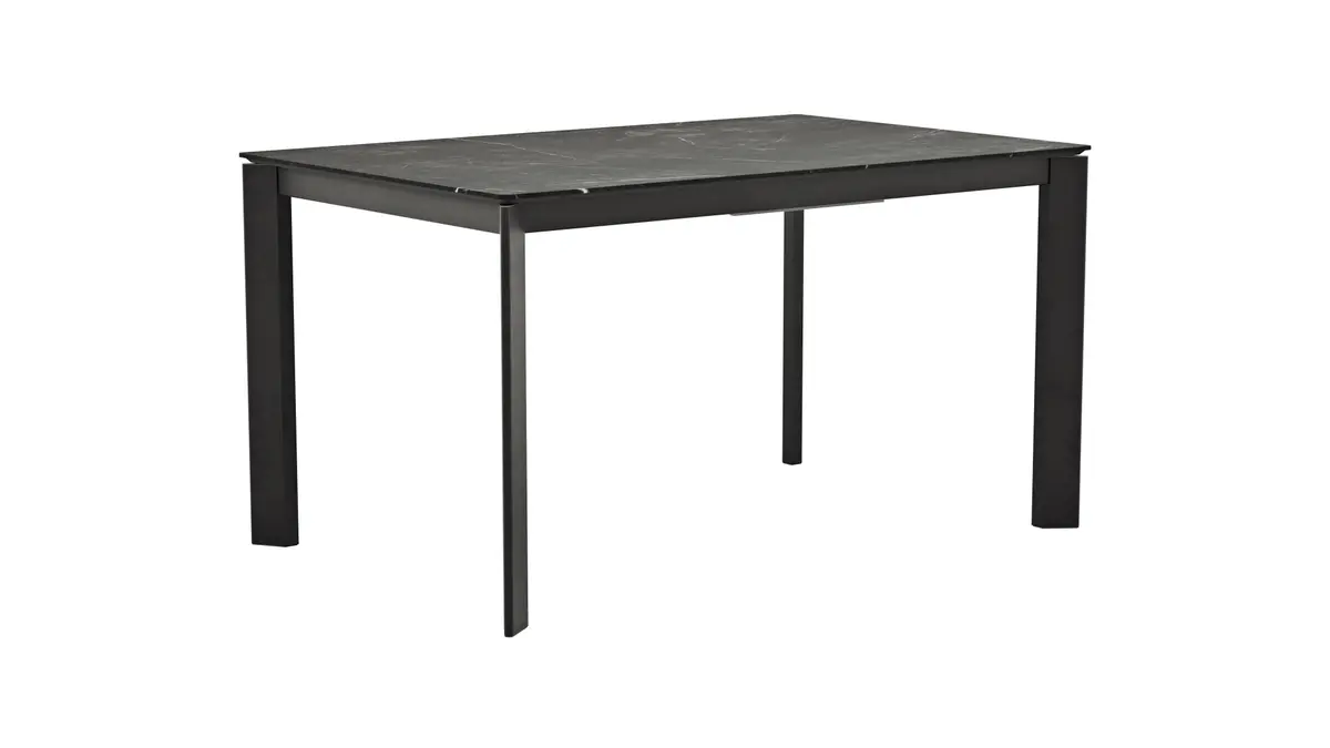 Esstisch Menosa - ausziehbar, LB ca. 140x90 cm, Laminat, Marmor Schwarz